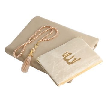 Hediyelik Seccade Yasin Tesbih Seti Gold