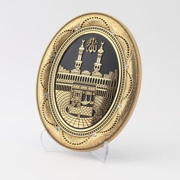 12x15 Cm Oval Kabe Pano Gold-Siyah
