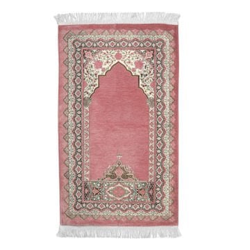 Süper Lüks Astarlı Şönil Seccade Pembe