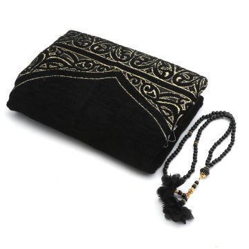 Hediyelik Seccade Tesbih Seti Siyah