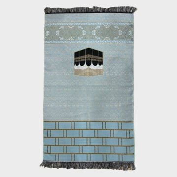 İpek Saten Kabe Model Seccade Mavi