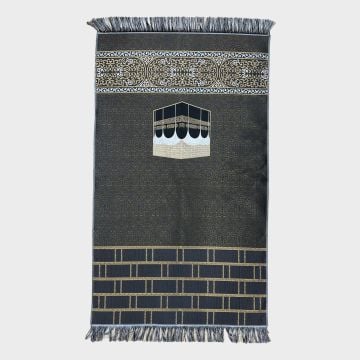 İpek Saten Kabe Model Seccade Siyah
