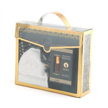 Hediyelik Seccade Eşarp Tesbih Takke Ve Esans Seti 24'Lü