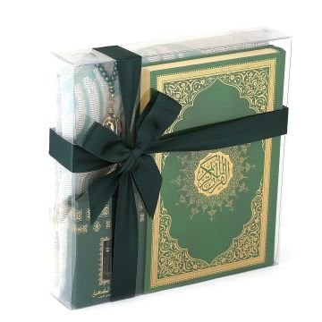 Black Rose Serisi Seccade Kuran-ı Kerim Esans Tesbih Seti No:1 Yeşil