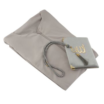 Namaz Elbiseli Yasin Tesbih Seti Gri