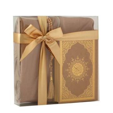 Namaz Elbiseli Kuran-ı Kerim Tesbih Seti Gold