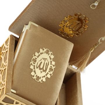 Beyazıt Serisi Kuran-ı Kerim Tesbih Kutusu Gold
