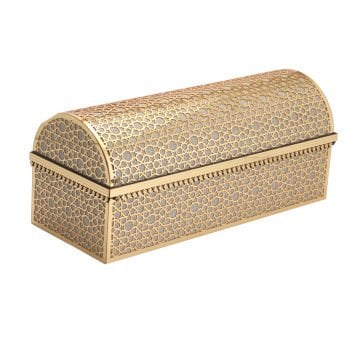 37x15x16 Cm Hediyelik Seccade Kuran-ı Kerim Tesbih Sandık Set Gold