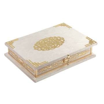 21x30 Cm Pleksili Kadife Kaplı Kuran-ı Kerim Kutusu
