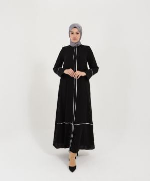 Katre Beyaz Biyeli Dubai Ferace Siyah - 50