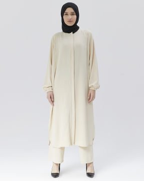 Aerobin Düz İkili Takım Krem - 4