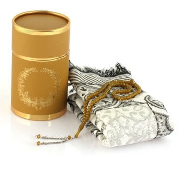 Dolmabahçe Serisi Ultra Ekonomik Seccade Tesbih Seti Gold