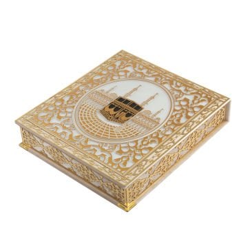 26x29 Cm Kabe Ayrıntılı Gold Pleksili Kuran-ı Kerim Tesbih Kutusu Pembe