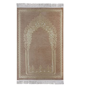 Desenli Mihraplı Lüks Saçaklı Şönil Seccade 10'Lu