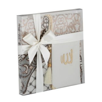 Emirgan Serisi Ekonomik Seccade Yasin Cüzü Seti Krem