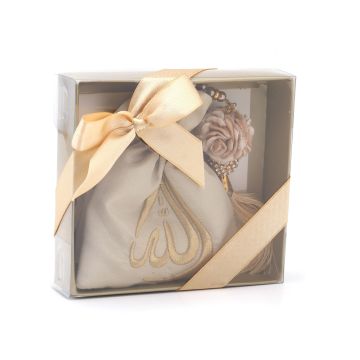 Hediyelik Nakışlı Tesbih Kesesi Ve Tesbih Seti 36'Lı