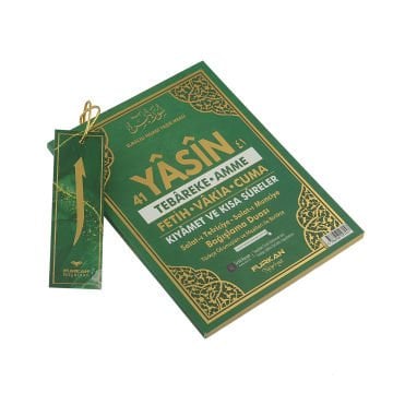 13x17 Cm 8 Farklı Renk Seçeneği 128 Sayfa Çanta Boy Renkli Arapça/Türkçe Yasin Kitabı Yeşil