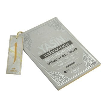 13x17 Cm 8 Farklı Renk Seçeneği 128 Sayfa Çanta Boy Renkli Arapça/Türkçe Yasin Kitabı Gri