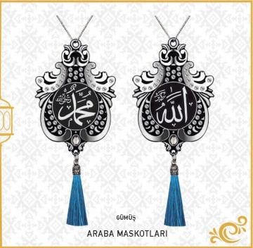 7x9 Cm İsmi Celil Ve İsmi Nebi Lale Maskot Otosüs 10'Lu Gümüş-Kristal