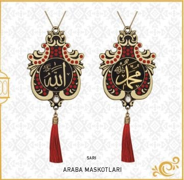 7x9 Cm İsmi Celil Ve İsmi Nebi Lale Maskot Otosüs 10'Lu Gold-Kırmızı