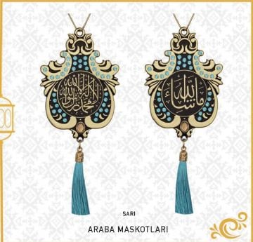 7x9 Cm Maşallah Ve Kelime-i Tevhid Lale Maskot Otosüs 10'Lu Gold-Aqua