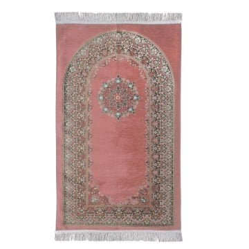 Süper Lüks Astarlı Şönil Seccade Pembe