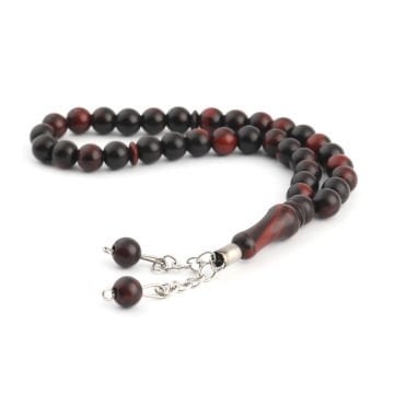33'Lük 10 Mm Yuvarlak Mono Tesbih (10 Adet) Siyah-Bordo