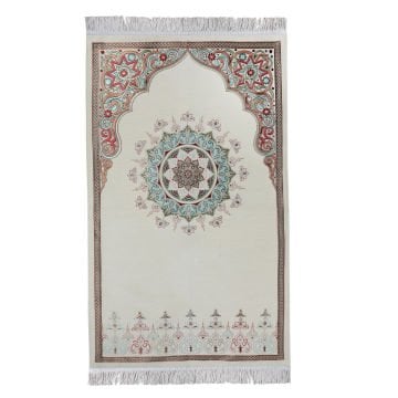 Renkli Göbekli Lüks Astarlı Şönil Seccade