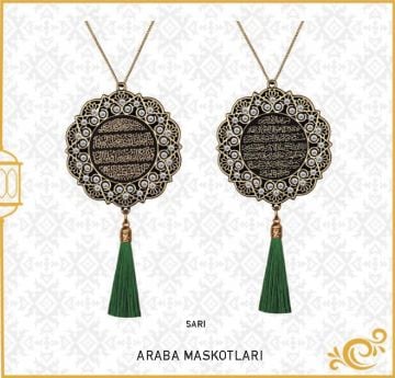 7 Cm Ayetel Kürsi Ve Sefer Duası Papatya Maskot Oto Süs 10'Lu Gold-Kristal