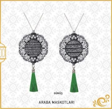 7 Cm Ayetel Kürsi Ve Sefer Duası Papatya Maskot Oto Süs 10'Lu Gümüş-Kristal