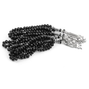 33'Lük 8 Mm Kristal Tesbih (10 Adet) Siyah