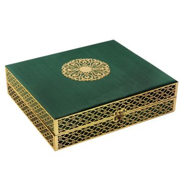 Topkapı Serisi Kadife Kuran-ı Kerim Seti Yeşil