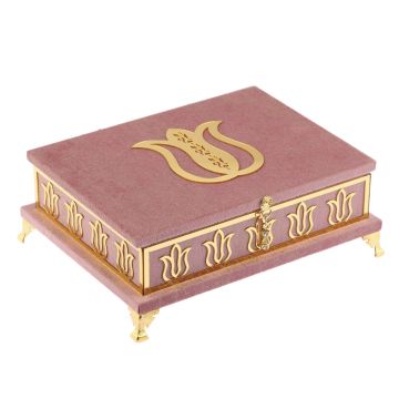 20x25 Cm Mermer Desen Hediyelik Kuran-ı Kerim Tesbih Seti