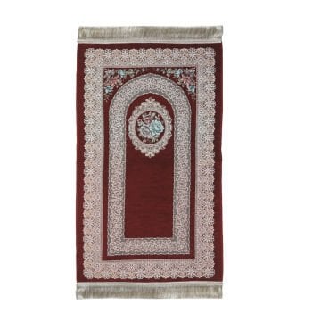 Saçaklı Şönil Çocuk Seccade Bordo