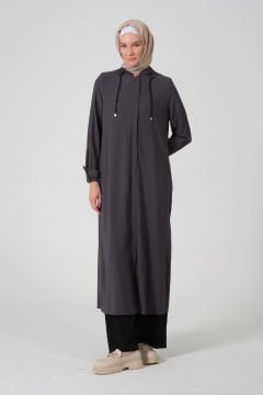 Kapüşonlu Yıldız Giy-Çık Kap Gri - 48