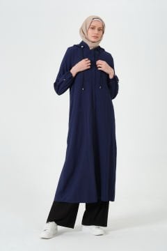 Kapüşonlu Yıldız Giy-Çık Kap Lacivert - 48