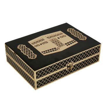 Kadife Kabe Model Kuran-ı Kerim Seti Siyah
