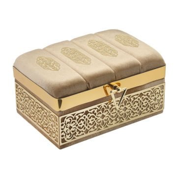 Hediyelik Kuran-ı Kerim Seccade Tesbih Sandık Seti Gold