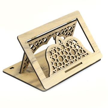 34x21 Cm Ahşap Masaüstü Fonksiyonel Rahle Krem