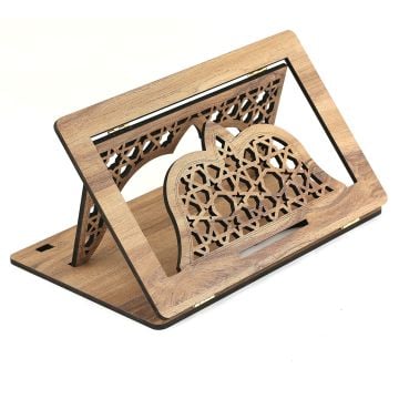 34x21 Cm Ahşap Masaüstü Fonksiyonel Rahle Kahverengi
