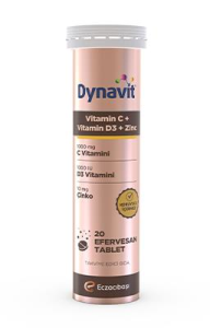 Dynavit Vitamin C + Vitamin D3 + Zinc Efervesan 20 Tablet 8699586024450