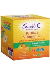 Suda-C Vitamin C 1000 mg + Zinc D3 Portakal Aromalı 20 Saşe 8681571355182