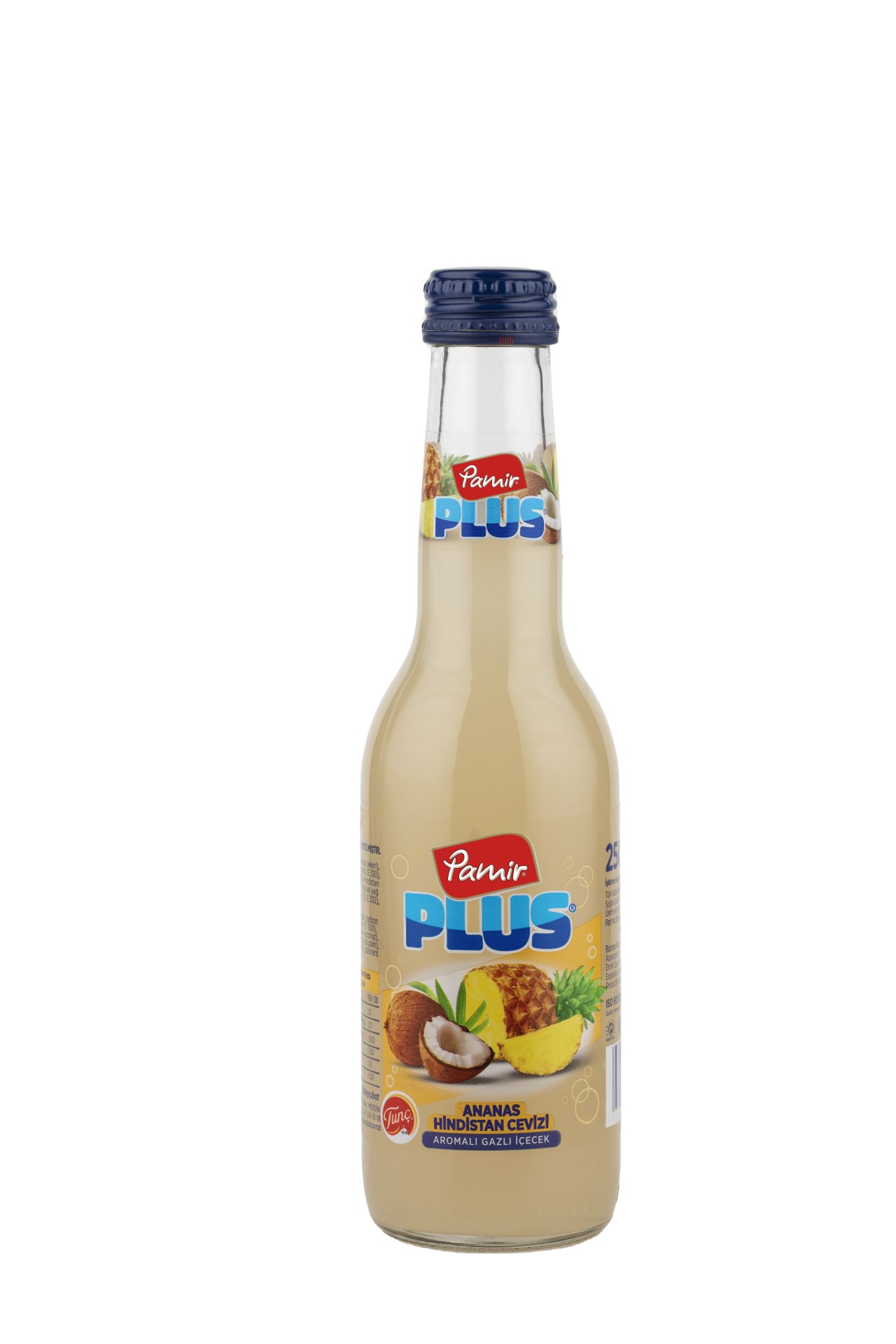 Pamir Plus Ananas-Hindistan Cevizi 250 ml. 24 Adet CAM ŞİŞE