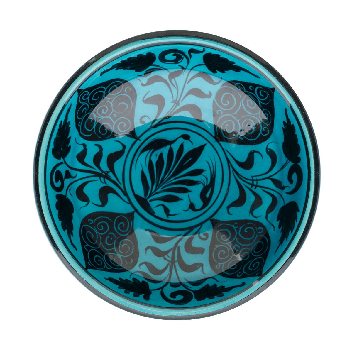 Selçuklu Stilize Bitki Motifli Kase (16cm)