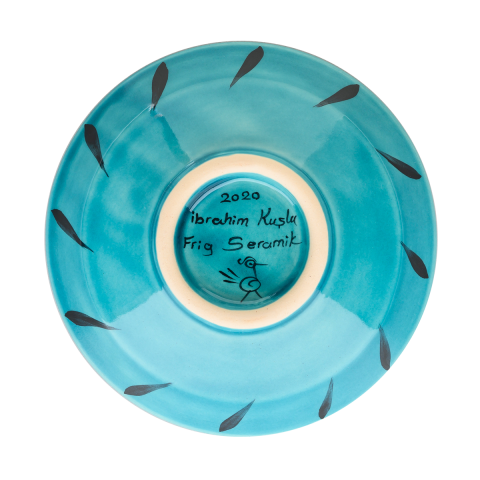 Selçuklu Radyal Desenli Turkuaz Kase (16cm)