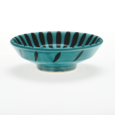 Selçuklu Radyal Desenli Turkuaz Kase (16cm)