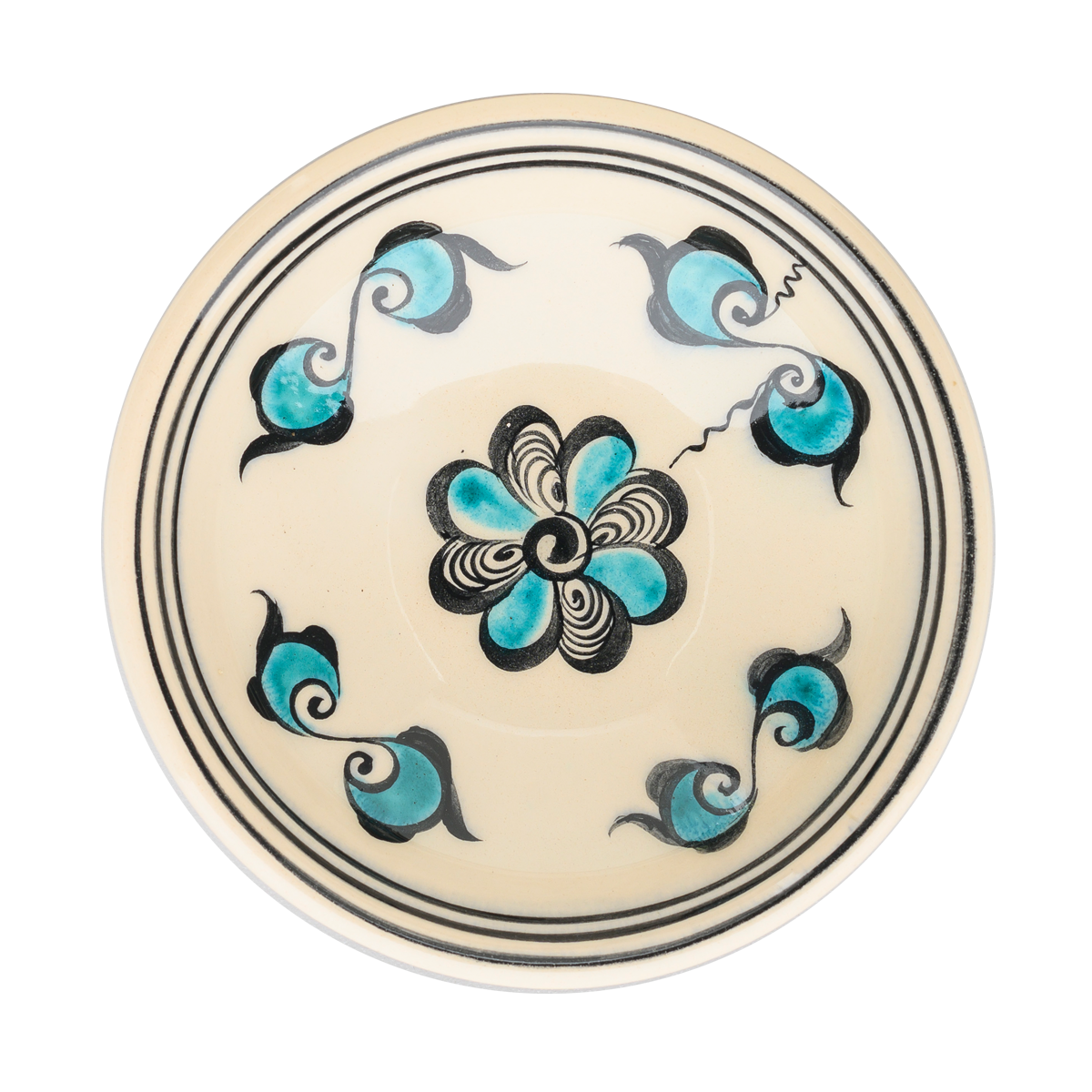 Beylikler Dönemi Stilize Çiçek Desenli Kase (16cm)