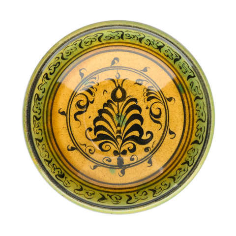 Selçuklu Stilize Bitkisel Motifli Kase (16cm)