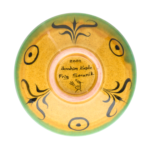 Selçuklu Stilize Yaprak ve Tavşan Motifli Kase (16cm)