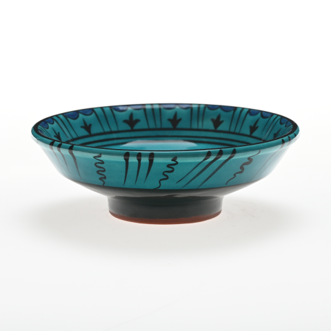 Selçuklu Yaprak Desenli Turkuaz Kase (16cm)